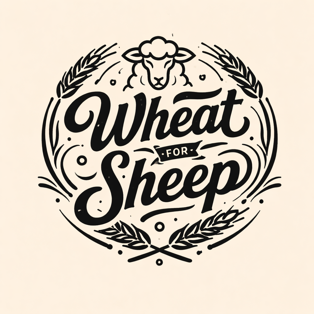 Wheat for Sheep crest with a sheep and wheat stalks